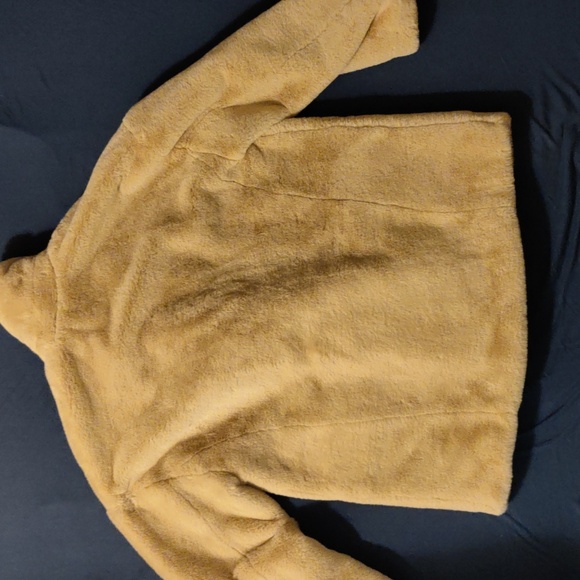 Free People Apricot Kate Faux Fur Double Breasted Teddy Coat, Size L - Picture 7 of 15